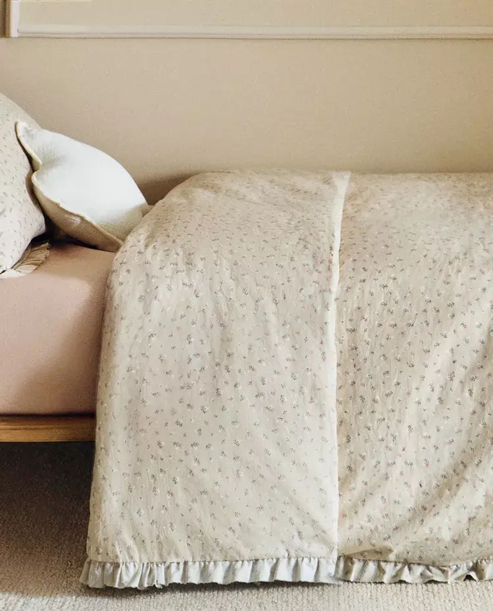 ZARA HOME ДЕТСКИЙ ПОДОДЕЯЛЬНИК С ПРИНТОМ, РОЗОВЫЙ