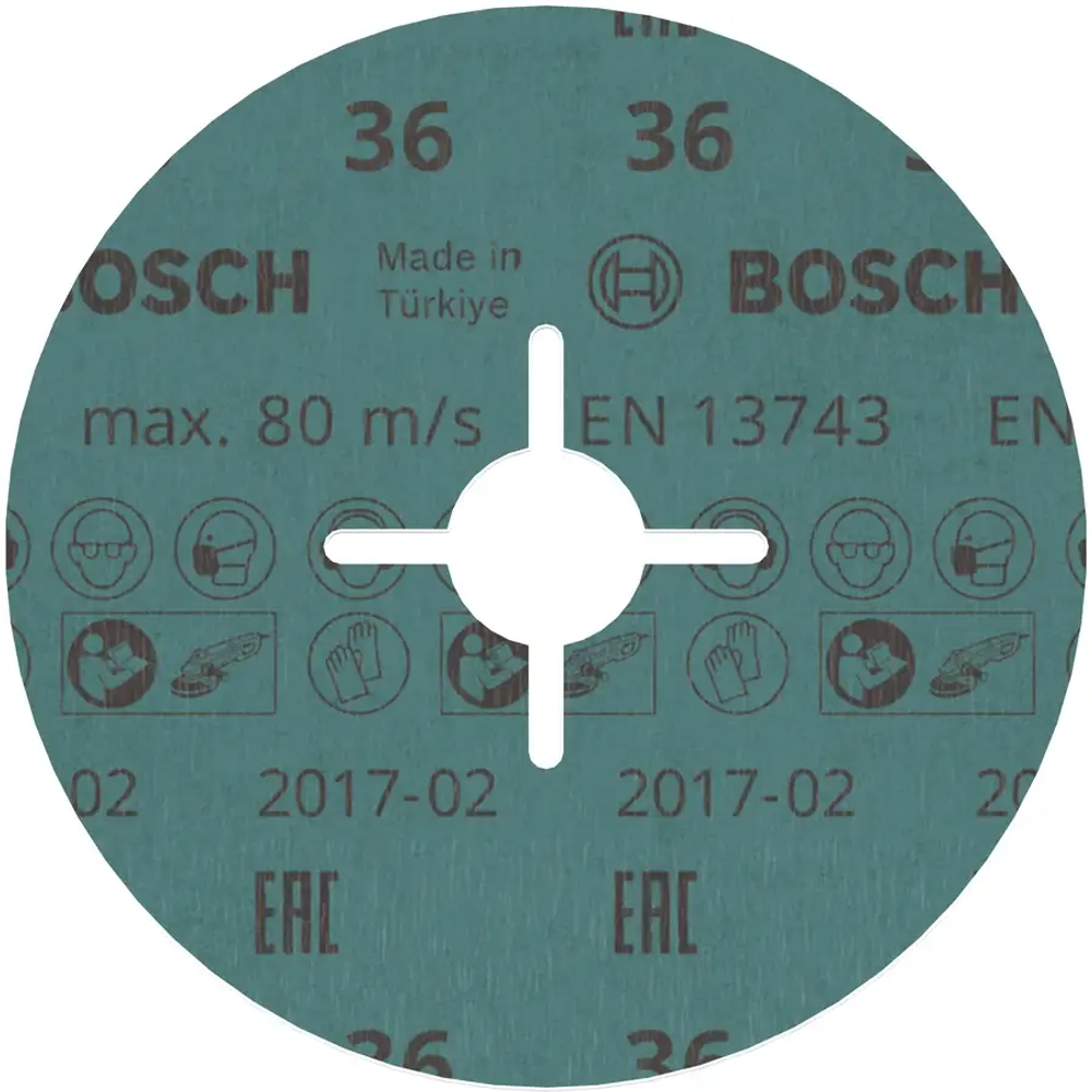 Фибровый керамический шлифкруг 125 мм G36 PRO R780 BOSCH 2608621610