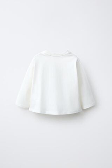 ZARA ОДНОТОННАЯ ФУТБОЛКА, ЭКРЮ