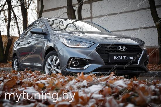 Реснички на фары широкие для Hyundai Solaris II