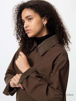UNIQLO Короткая куртка на молнии, темно-коричневый