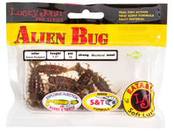 Виброхвосты съедобные LJ Pro Series ALIEN BUG 1,5in (3,81 см), цв. PA03, 10 шт.
