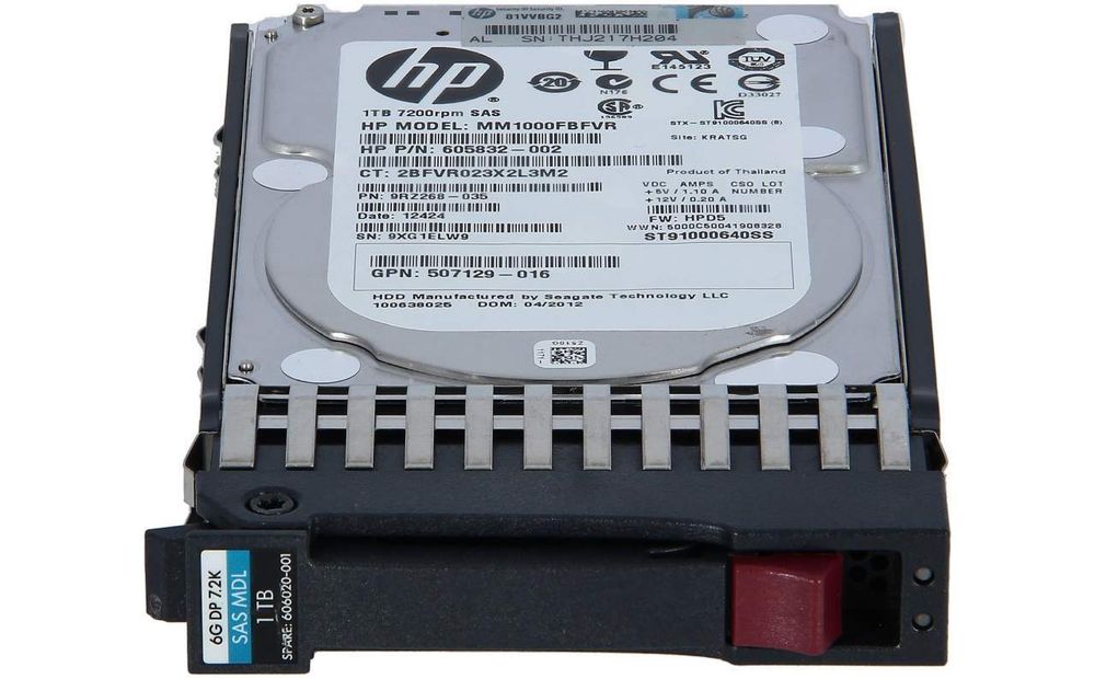 Жесткий диск HP 1TB 6G SAS 7.2K RPM SFF DP MIDLINE 605835-B21