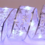 Гирлянда для дома ЛЕНТА ДЕКОРАТИВНАЯ «Снегопад» 2,0 м, 4.5 см, 20 ламп LED (на батарейках), Серебро (подсветка белый)