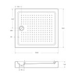 Поддон акриловый 100х90 Cezares TRAY-A-AH-100/90-15-W с сифоном