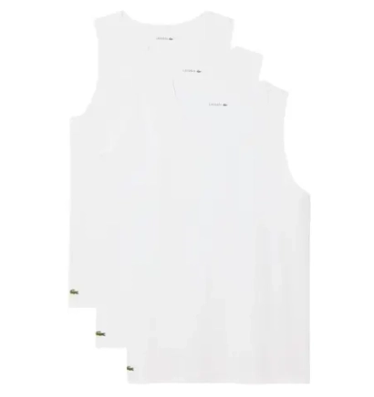 Теннисная футболка Lacoste Cotton Undershirts 3-Pack - white