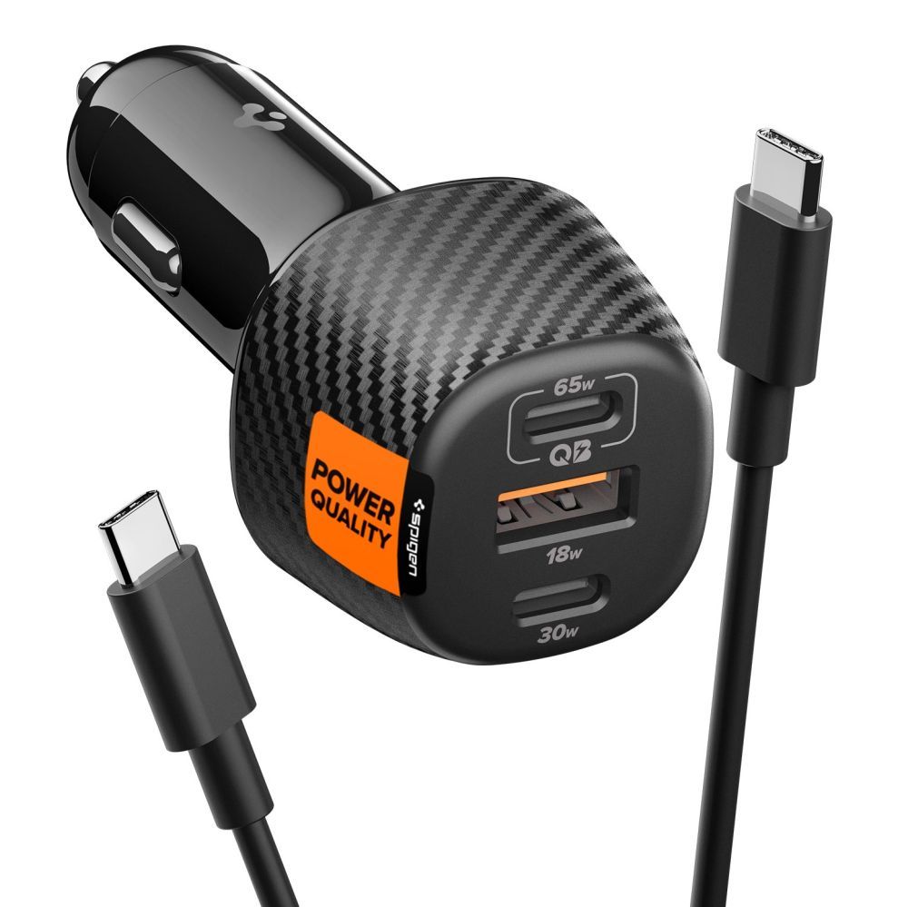 Автомобильная зарядка Spigen Essential EV1133 3 порта 113W Black
