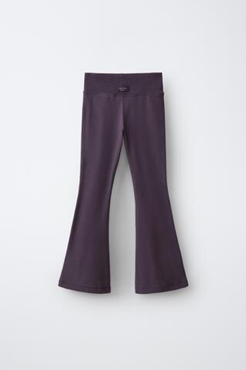 ZARA ОДНОТОННЫЕ ЛЕГИНСЫ FLARE, ЦВЕТ МАЛЬВЫ