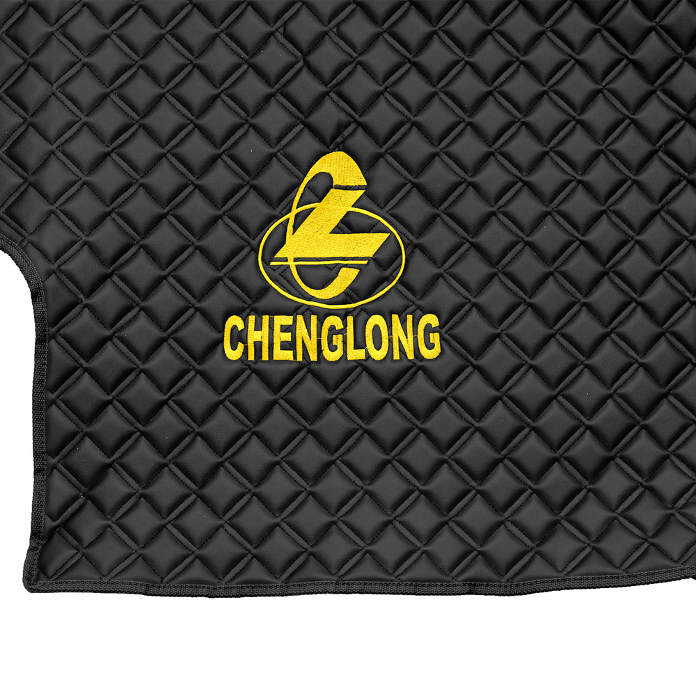 Ковры CHENGLONG (экокожа, черный, черный кант, желтая вышивка)