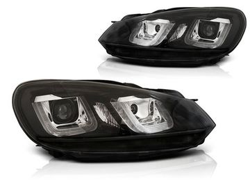 Передние фары для Volkswagen Golf VI (08-12) Black Black Line