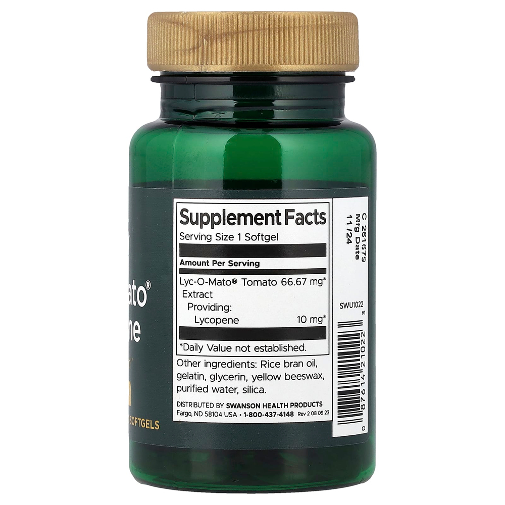 Swanson Vitamins, Lyc-O-Mato®, ликопин, 10 мг, 60 капсул