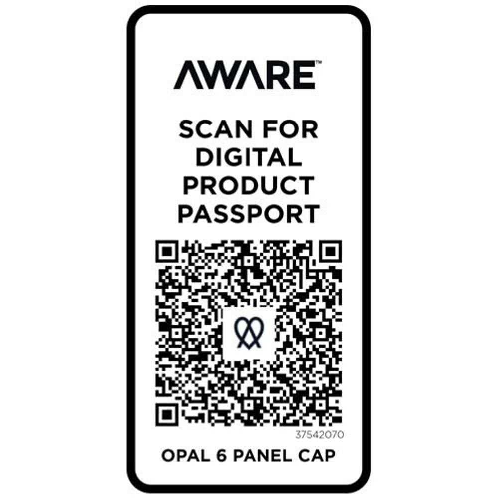 Opal с 6 панелями Aware™ кепка из переработанных материалов плотностью 240 г/м²