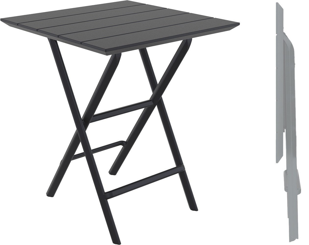 Стол пластиковый складной Siesta Contract Helen Folding Table 60, черный, 600х600х740 мм, черный