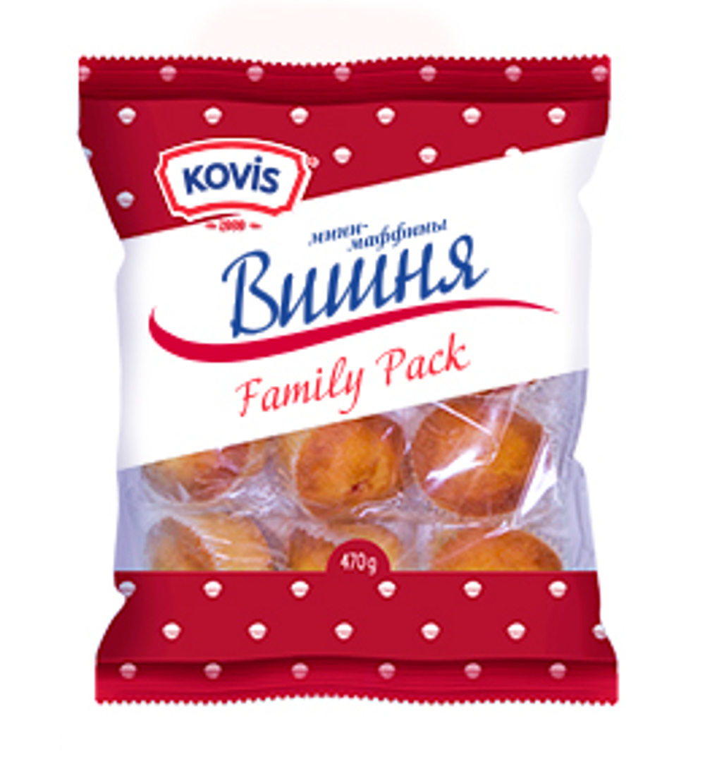 Мини-маффины Kovis с вишней 470г (6шт)