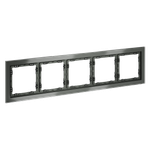 Рамка стеклянная на 5 постов, (титан, стекло) Voltum S70 VLS110506