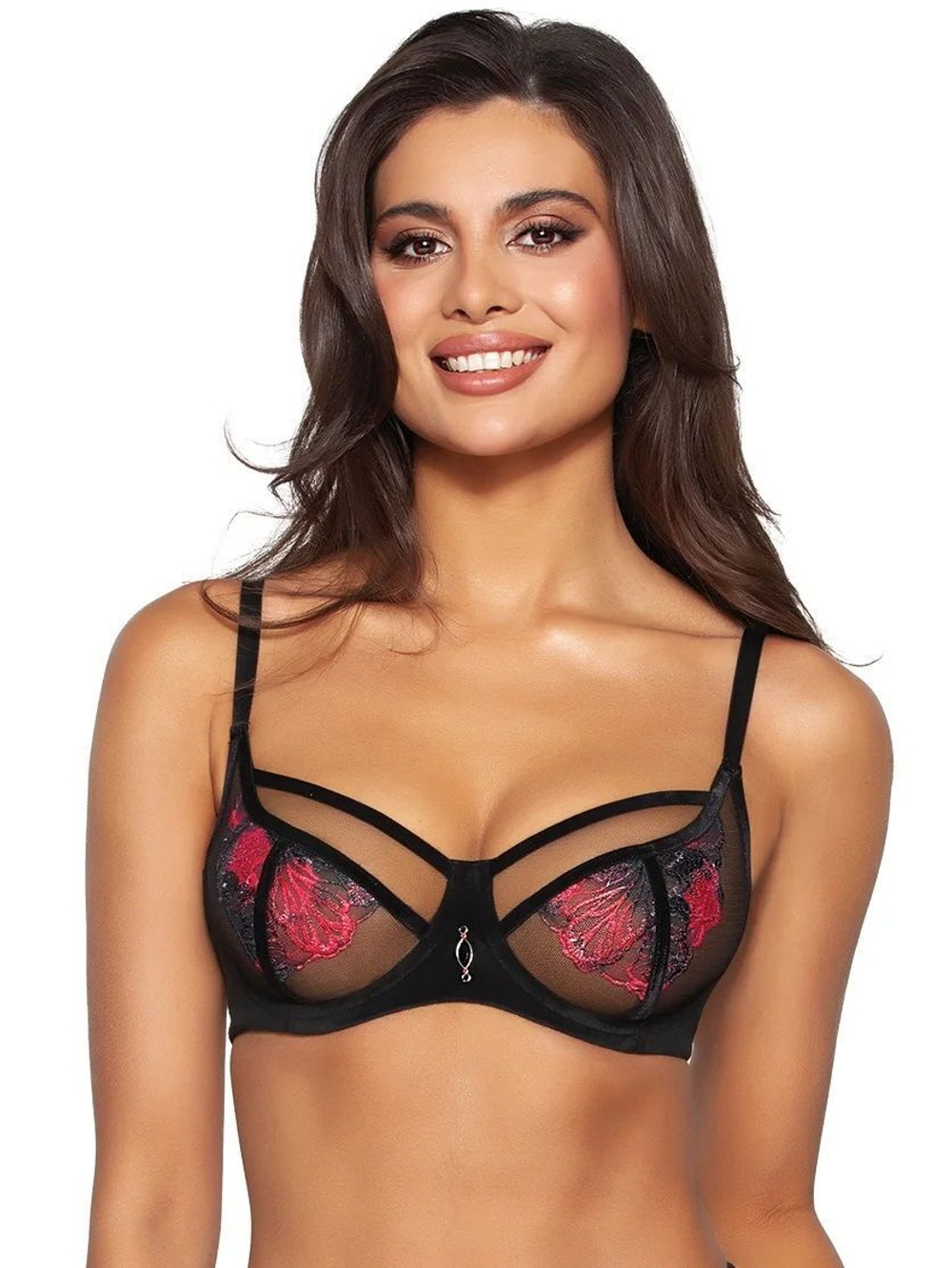 Бюстгальтер Herrera с мягкой чашкой +size из сетки (Размер: 75K) (Цвет: черный)