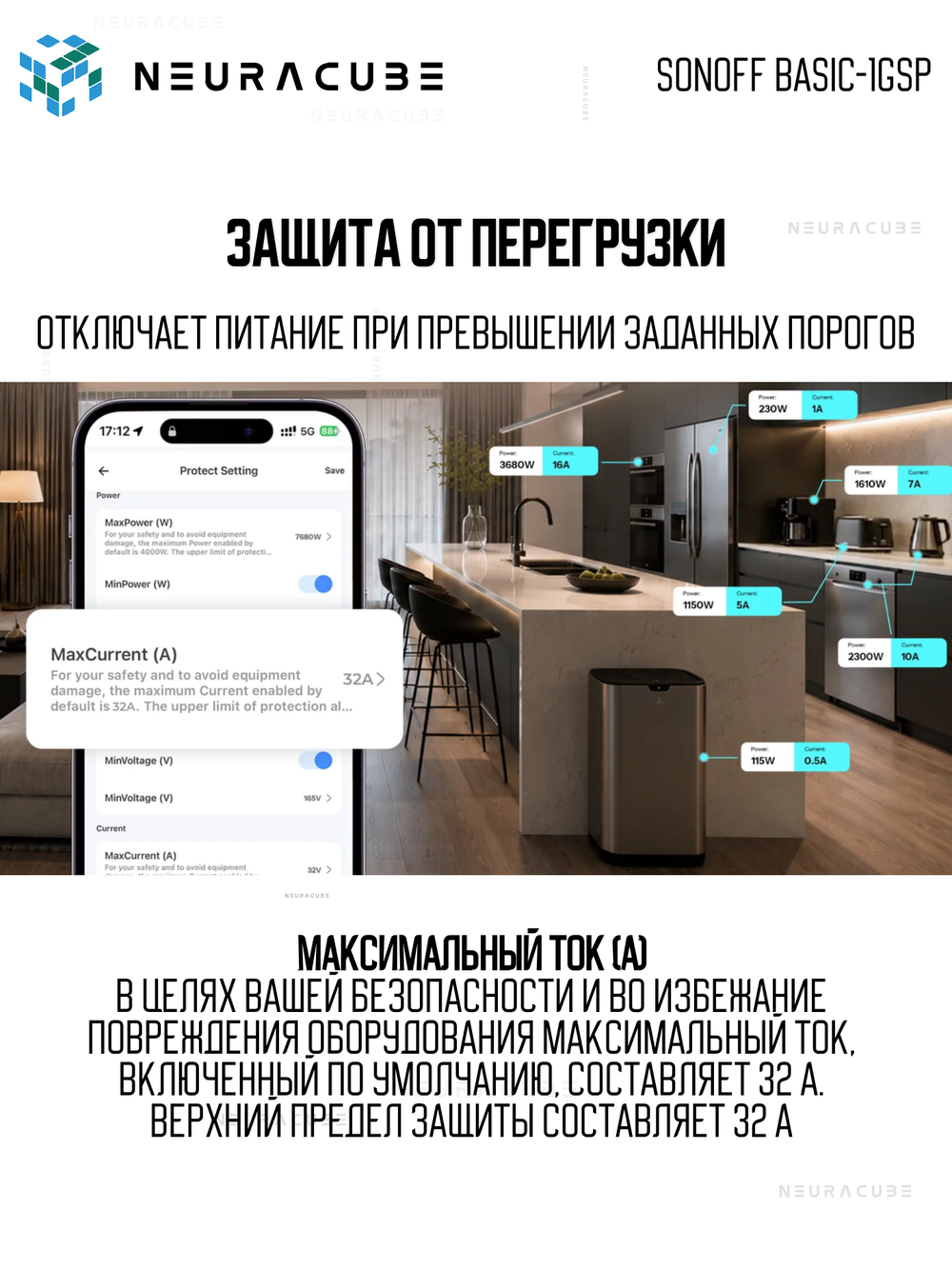 Wifi Реле с поддержкой Matter Sonoff BASIC-1GSP (Max 32A)