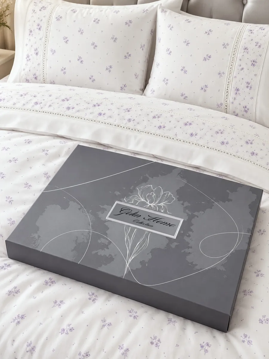 Gelin Home КПБ 6 пр. FILIZ сиреневый цвет пододеяльник 200*220, простынь 240*260, наволочки 50*70 2шт, декоративные наволочки 50*70 2шт GLNN009 — фото 11