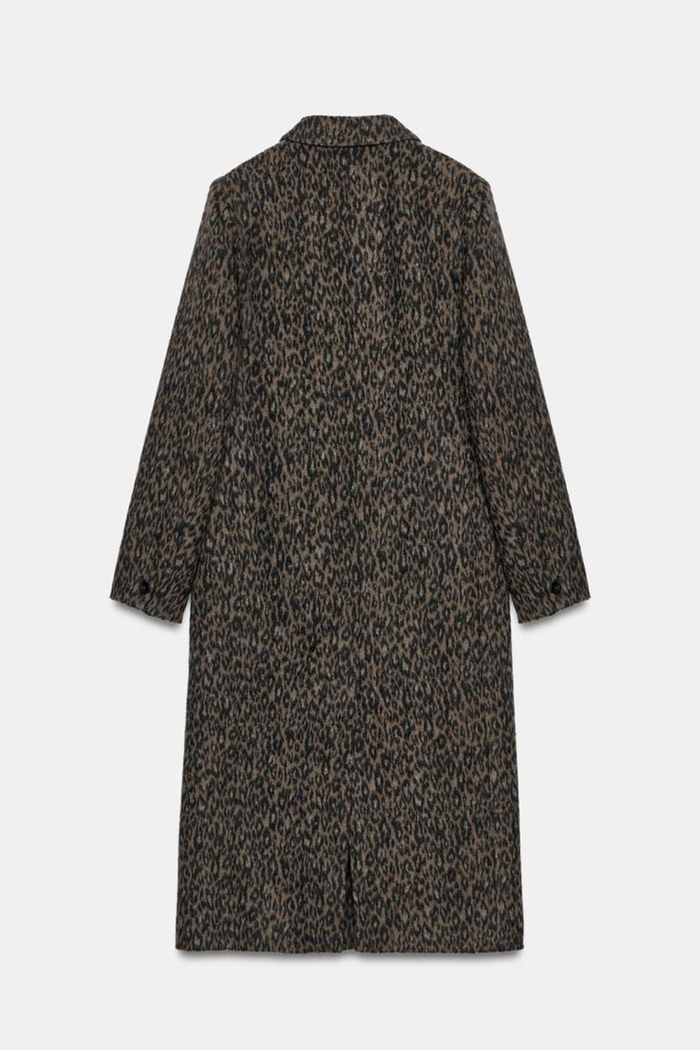 ZARA ДЛИННОЕ ПАЛЬТО С АНИМАЛИСТИЧЕСКИМ ПРИНТОМ — ZW COLLECTION, ЛЕОПАРДОВЫЙ/НЕЖНО-КОРИЧНЕВЫЙ