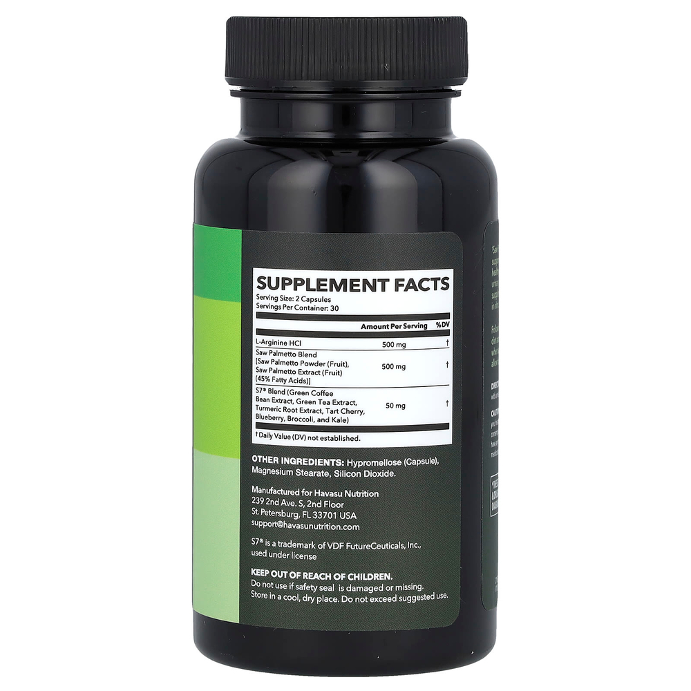Havasu Nutrition, L-аргинин, активная формула для мужчин с сереноей, 60 капсул