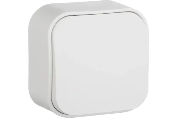 Выключатель Legrand Quteo 1-клавишный проходной накладной белый 25970