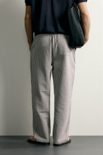 КОНТРАСТНЫЕ БРЮКИ SEERSUCKER RELAXED FIT — ZARA
