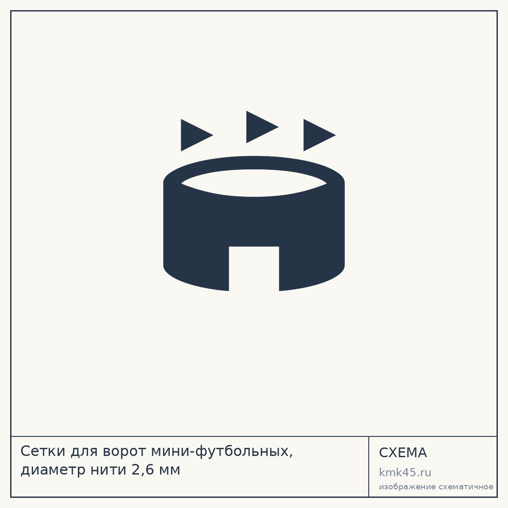 Сетки для ворот мини-футбольных, диаметр нити 2,6 мм — от 700 ₽