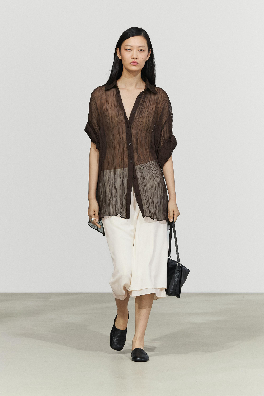 Massimo Dutti Плиссированная рубашка Total Look, коричневый