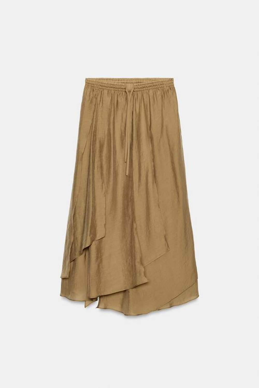 ZARA ЮБКА С ВОЛАНАМИ — ZW COLLECTION, КАРАМЕЛЬНЫЙ