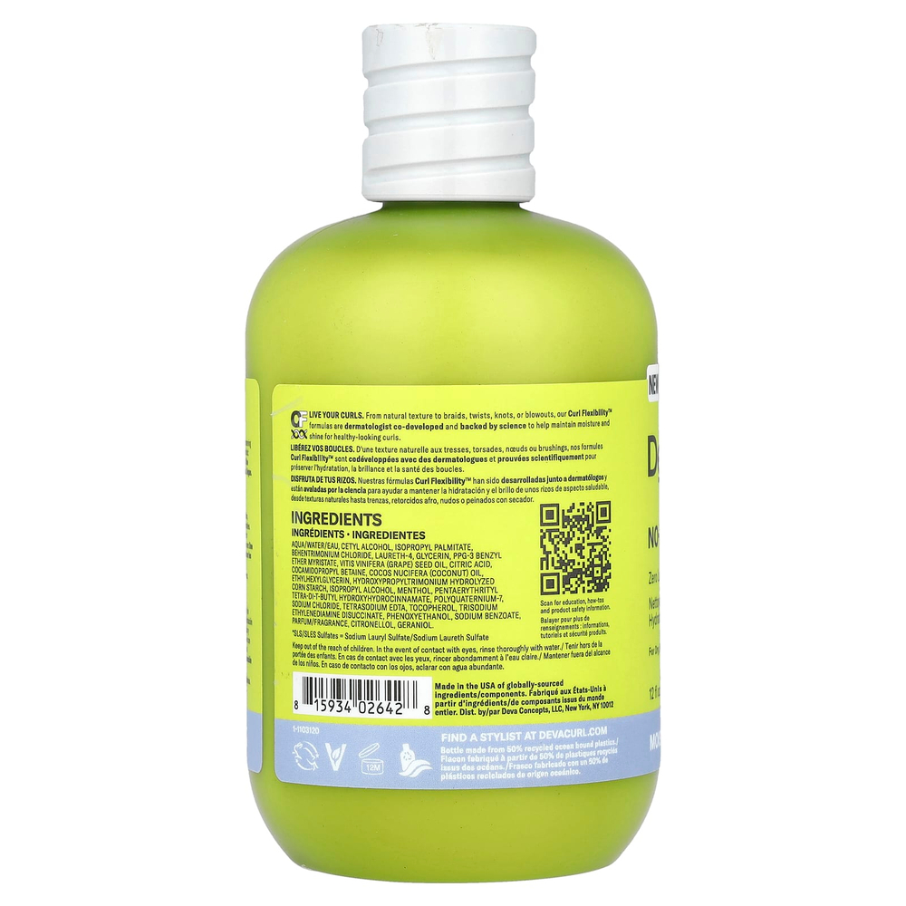DevaCurl, No-Poo ® Original, очищающее средство без пены, для сухих, средних и жестких локонов, 355 мл (12 жидк. Унций)
