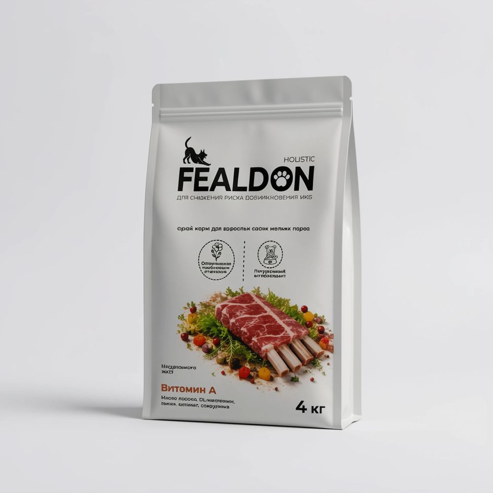 Сухой корм Fealdon для взрослых собак мелких пород с говядиной