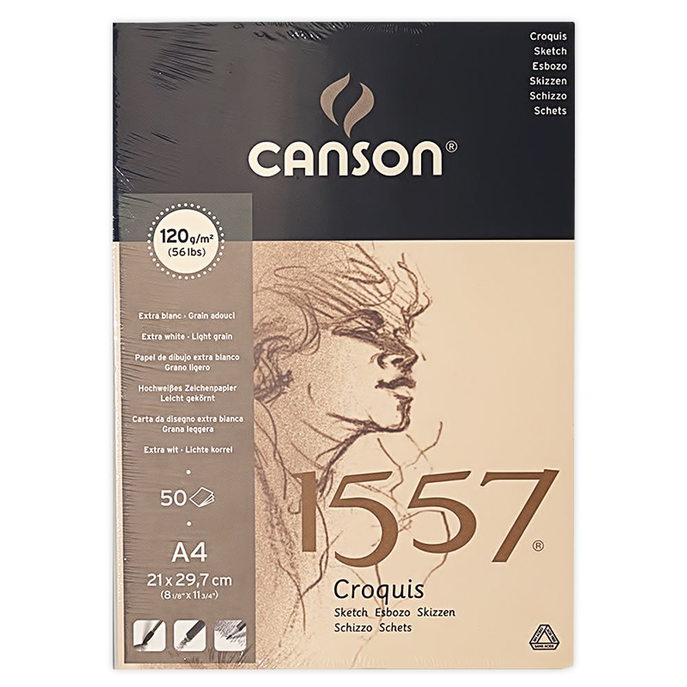 Альбом для графики 120 г/м², A4 21х29.7 см, склейка с одной стороны 50 л, Canson C204127408