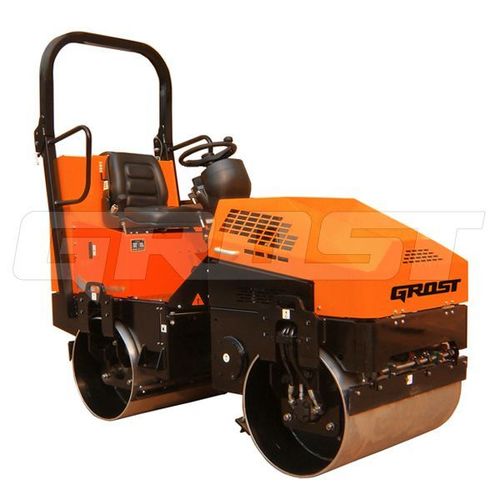 Виброкаток GROST VR1700H двухвальцовый бензиновый - [1480 кг / Honda GX630]