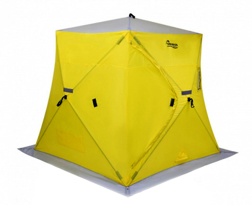 Палатка зимняя Helios Piramida 2,0х2,0 yellow/gray Premier