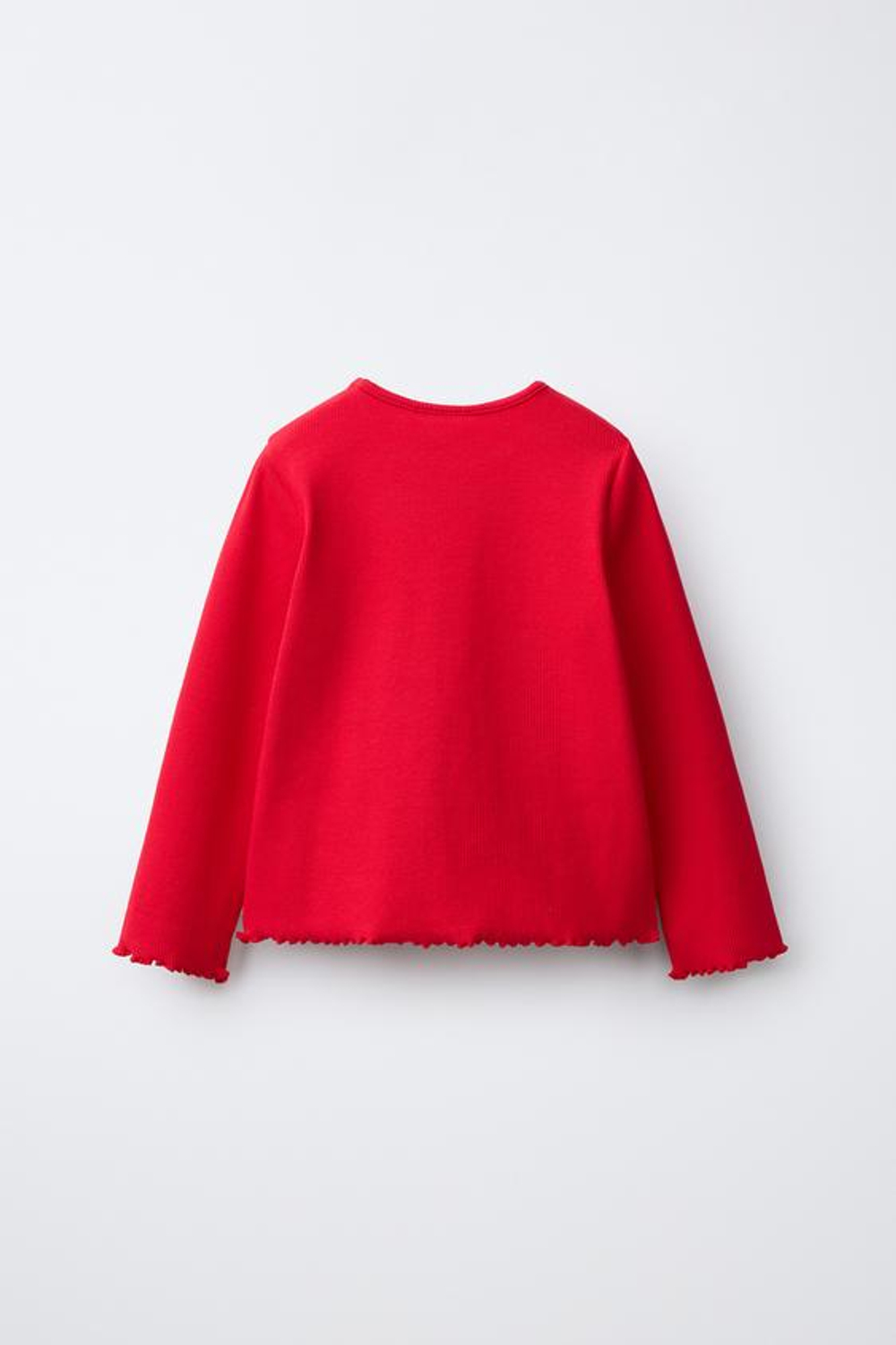 ZARA ЛОНГСЛИВ В РУБЧИК С ВЫШИВКОЙ, КРАСНЫЙ
