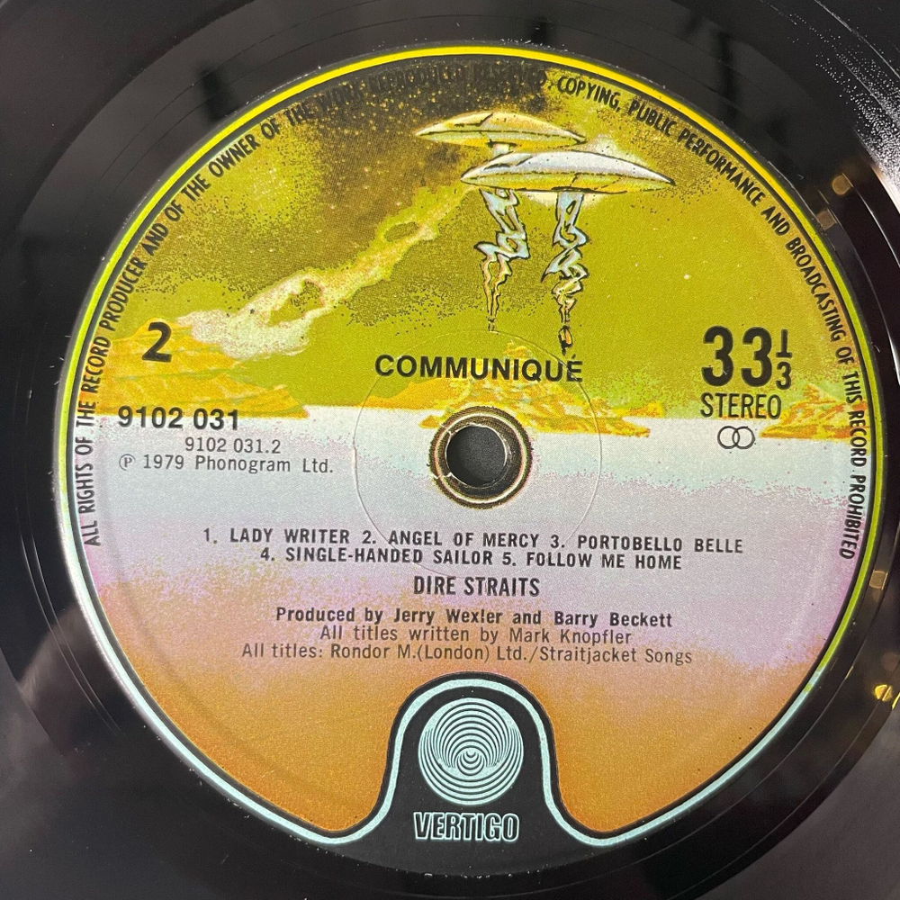 Винтажная виниловая пластинка LP Dire Straits Communique (UK 1979) Lady Writer