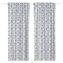 Комплект штор IKEA DOVREFIBBLOR (ДОВРЕФИББЛОР), Белый с рисунком, 145x250 см, 2 шт