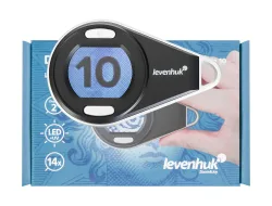 Лупа цифровая Levenhuk ERGO 10 на упаковке, установленное увеличение 10х