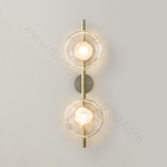 Wall design lamp  Ceto by Ross Gardam 2 lampshade on a leg (Gold)