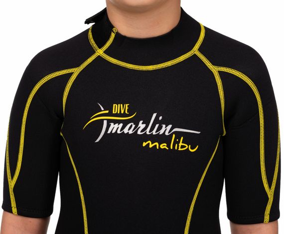 Гидрокостюм детский Marlin Malibu Shorty Junior 2,5 мм черно-желтый