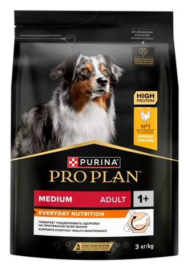 Pro Plan Medium Adult для взрослых собак средних пород, с высоким содержанием курицы 7 кг