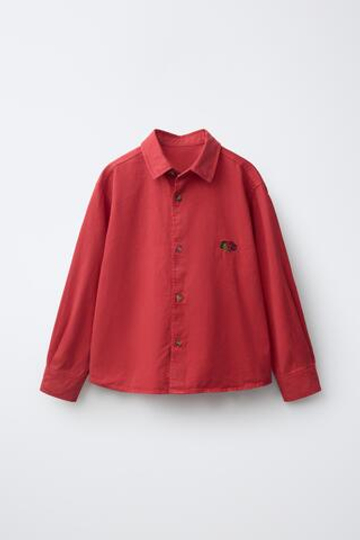 ZARA - FRUIT OF THE LOOM™ РУБАШКА С ВЫШИВКОЙ, КРАСНЫЙ