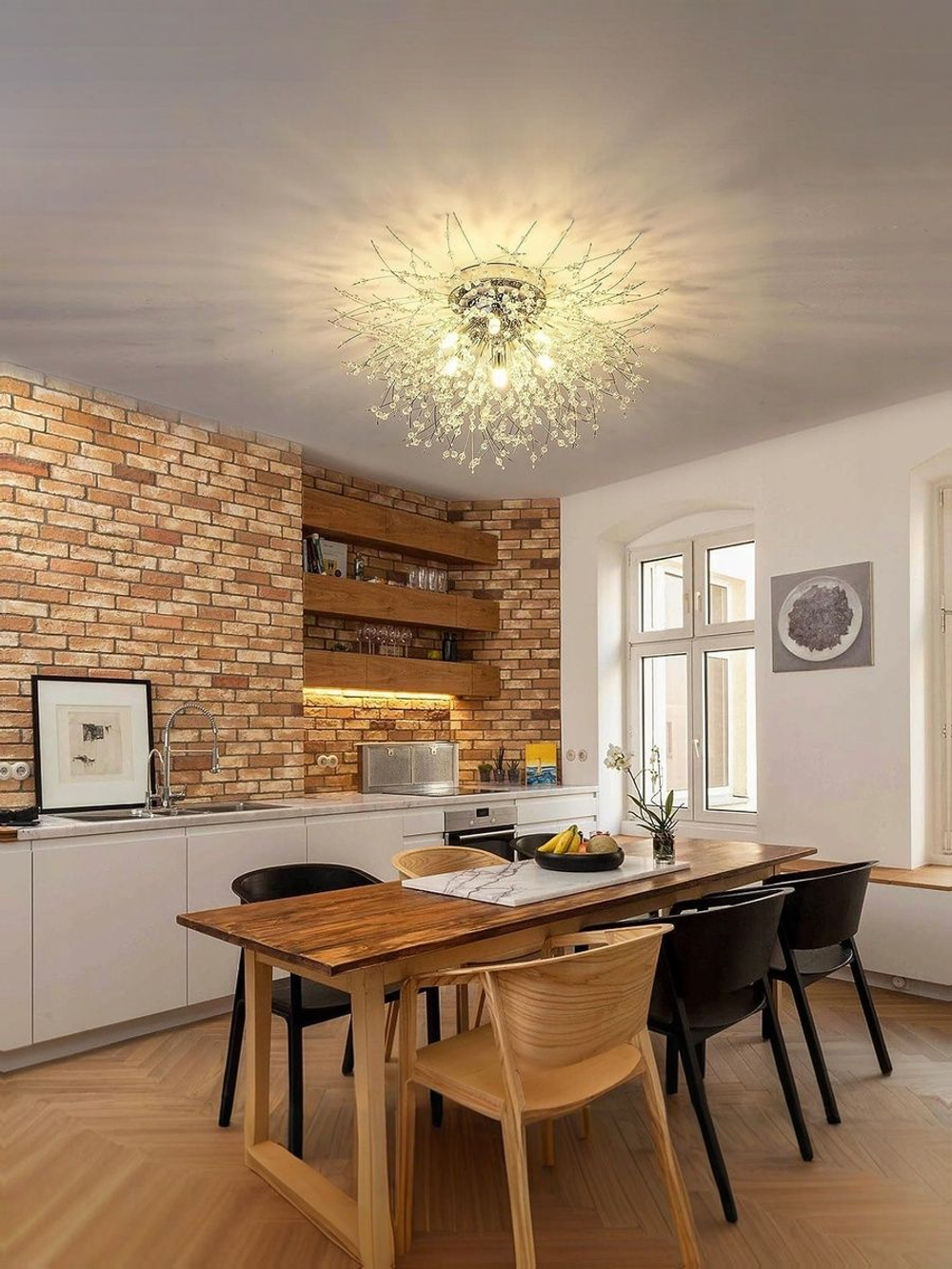 Люстра потолочная Lanbos, 6 ламп G9, 90 Вт LED, до 15 кв м, хром