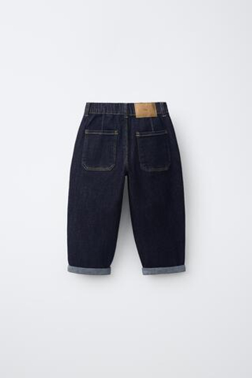 ZARA КОМФОРТНЫЕ ДЖИНСЫ BAGGY, СИНИЙ
