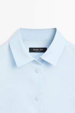 Massimo Dutti Струящаяся рубашка из лиоцелла, небесно-голубой