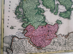 "Дания. Гравированная карта королевства Дании". 1754г.