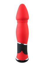 Анальный красный вибратор Black & Red, (10 режимов) (Цвет: красный с черным)