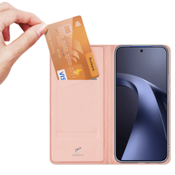Чехол книжка розового цвета для Xiaomi 17T Pro, серия Skin Pro Series от Dux Ducis