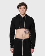 RICK OWENS DRKSHDW ХУДИ ЧЕРНАЯ МУЖСКАЯ УКОРОЧЕННАЯ