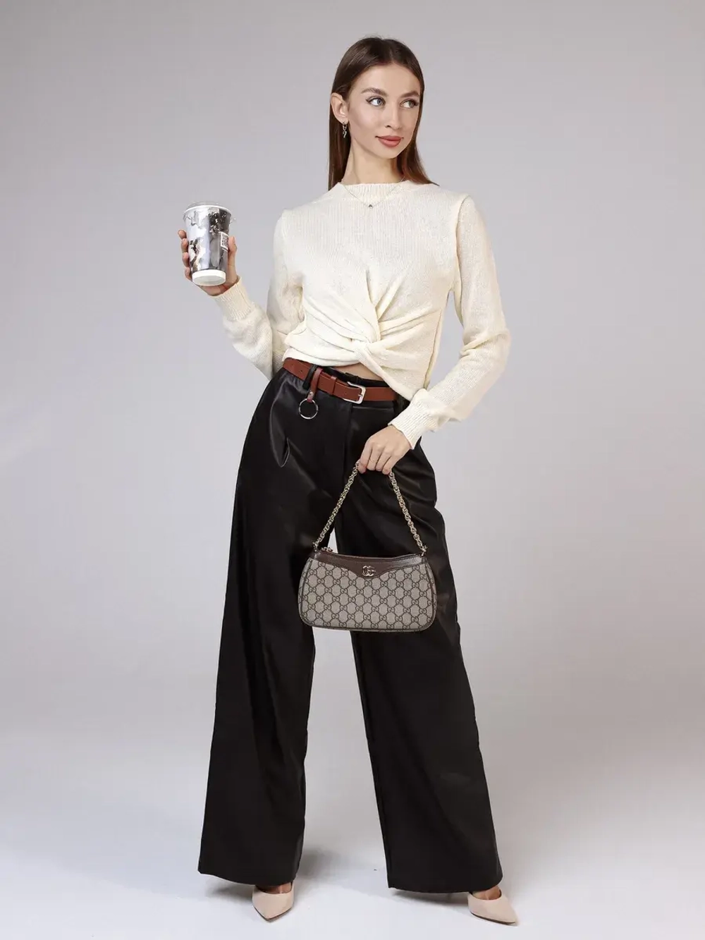 Джемпер укороченный с узлом